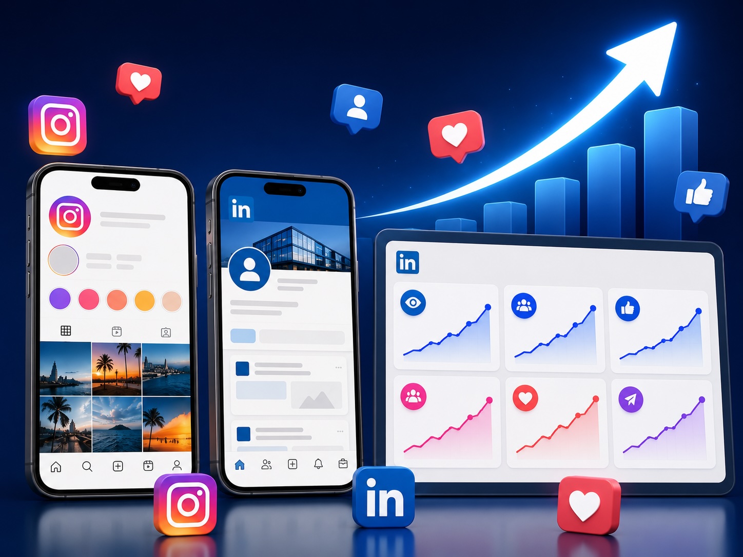 Illustration of the “Social media management” service